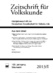  Zeitschrift für Volkskunde Zeitschrift für Volkskunde